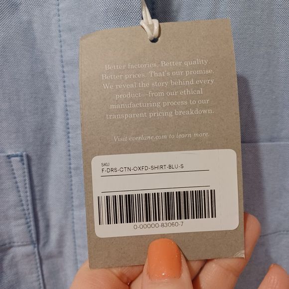 NWT Everlane Oxford Shirt Dress Blue Belted Organic Cotton Oversized Preppy S - Picture 7 of 12